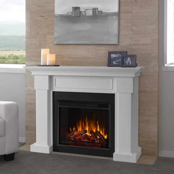 Real Flame 7910E Hillcrest Electric Fireplace, White