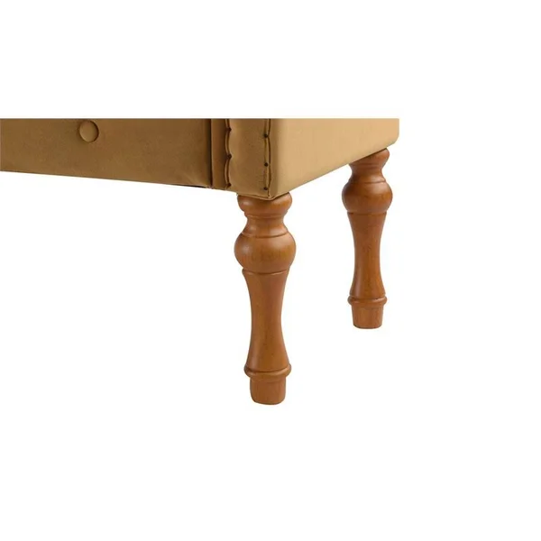 Brika Home Roll Arm Entryway Bench in Gold - BR-1900571