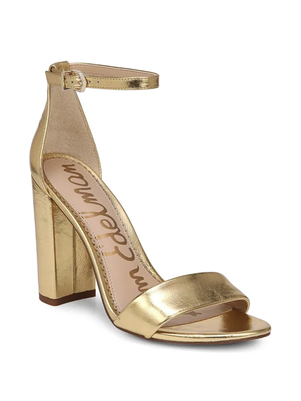 Women's Sam Edelman Yaro Ankle Strap Sandal - Size 9.5 M - Metallic