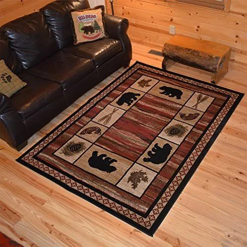 Concord Global 6&7x22 x 9&3x22 Black/Red Diamond Antique Area Rug