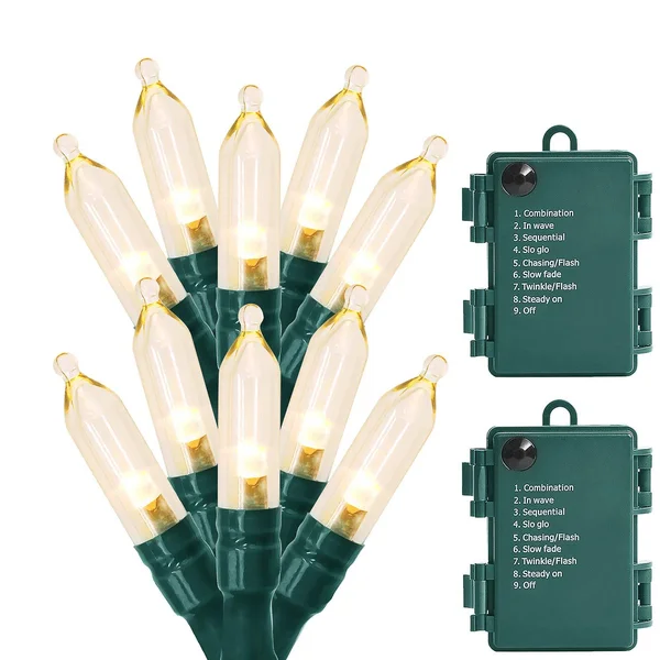 Outdoor String Lights Christmas Lights - Magotan 50 LED Battery Operated String Lights Fairy Lights for Christmas Tree Wedding W