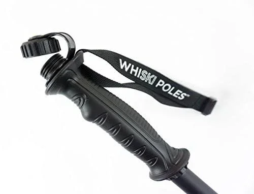 Whiski Poles Are High Performance Ski Pole Flasks Holding 16 oz + Free Collapsible Funnel + Stickers!, Matte Black, 120 cm, 48