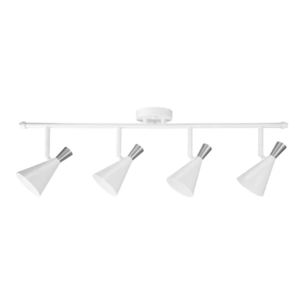 Globe Electric 59452 Aurora 4-Light Track Lighting, Matte White, Brushed Steel Accents