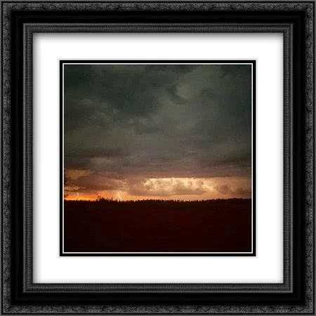 Summer Nights 2X Matted 20x20 Black Ornate Framed Art Print by Murray, Roberta