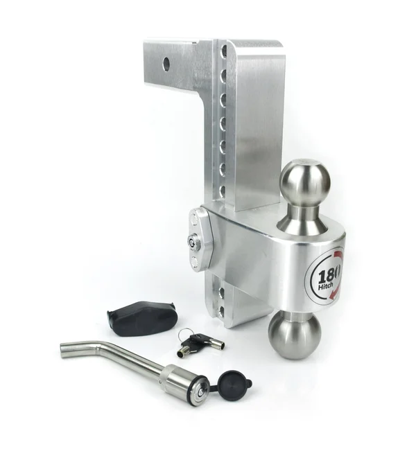 Weigh Safe 180 Turnover Ball 10 Drop Hitch w/ 2.5 Shank Stainless Steel 1-7/8 & 2 Ball W/W503 LTB10-2.5-03