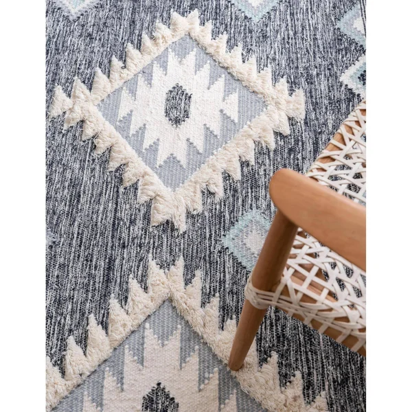 3&3x22x5& Mesa Rug Navy Blue/Ivory - Unique Loom