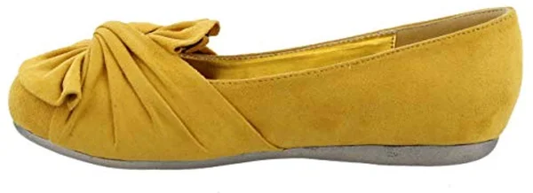 Bellini Women's Snug Ballet Flat - Size: 7.5, Mustard Microsuede
