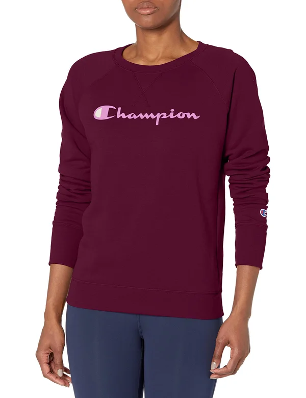 Champion Women's Powerblend Fleece Hoodie - Script Logo