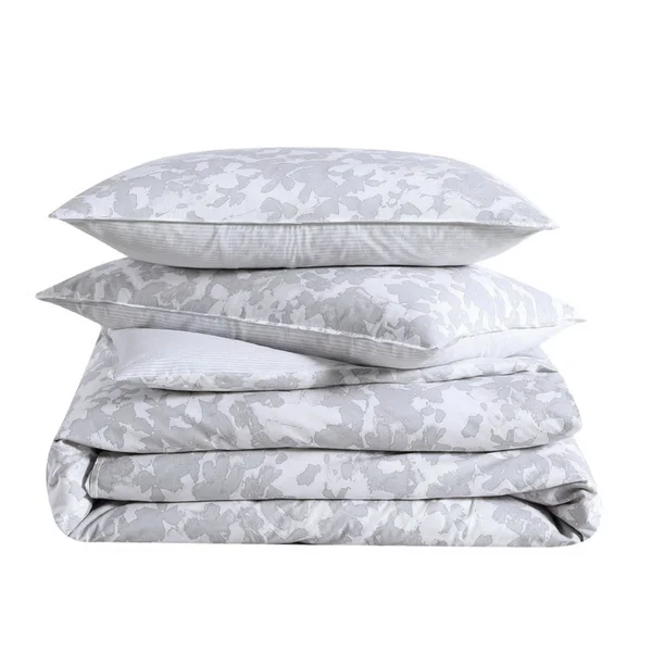 Kenneth Cole New York Merrion Comforter Set - Cotton, LT Grey, King