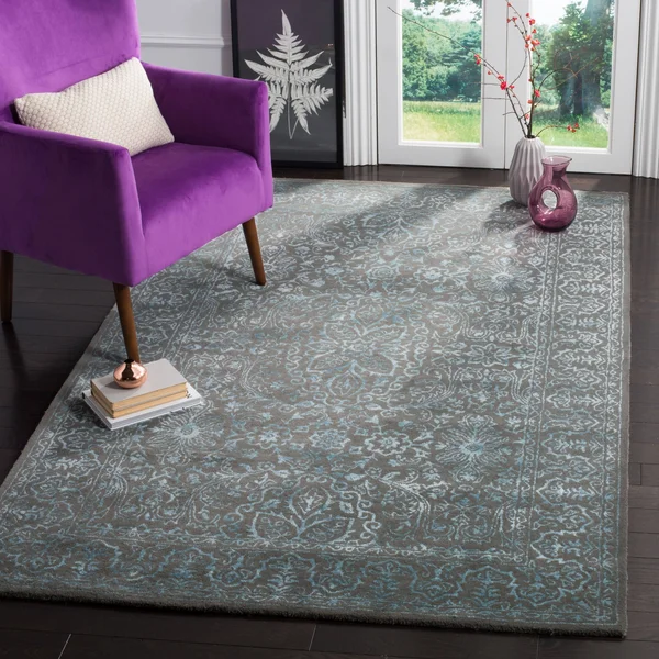 Safavieh Glamour GLM516E Blue - Dark Grey 6& x 9& Area Rug