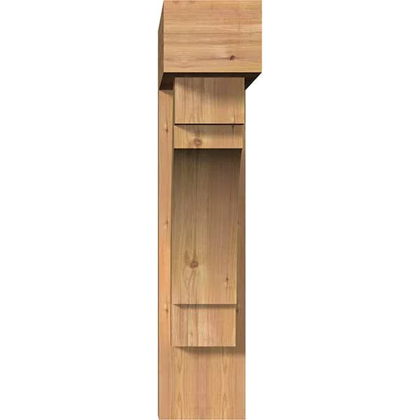 Ekena Millwork 1463187 7 1/2x22W x 30x22D x 34x22H Merced Block Smooth Bracket w/ Offset Brace - Western Red Cedar