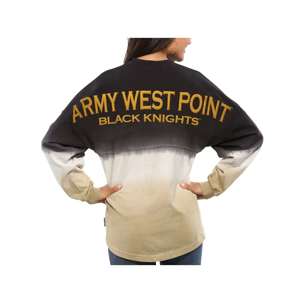 Army Black Knights Women's Ombre Long Sleeve Dip-Dyed Spirit Jersey - Black, Size: XL