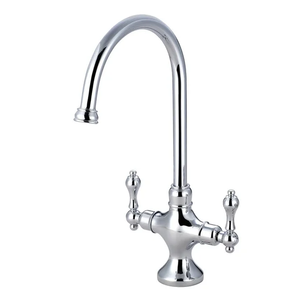Kingston Brass Vintage Double Handle Kitchen Faucet Without Sprayer - Polished Chrome KS1761ALLS