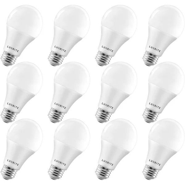 Luxrite A19 LED Light Bulbs 100 Watt Equivalent Dimmable, 2700K Soft White, 1600 Lumens, Enclosed Fixture Rated, 15W, Energy Sta