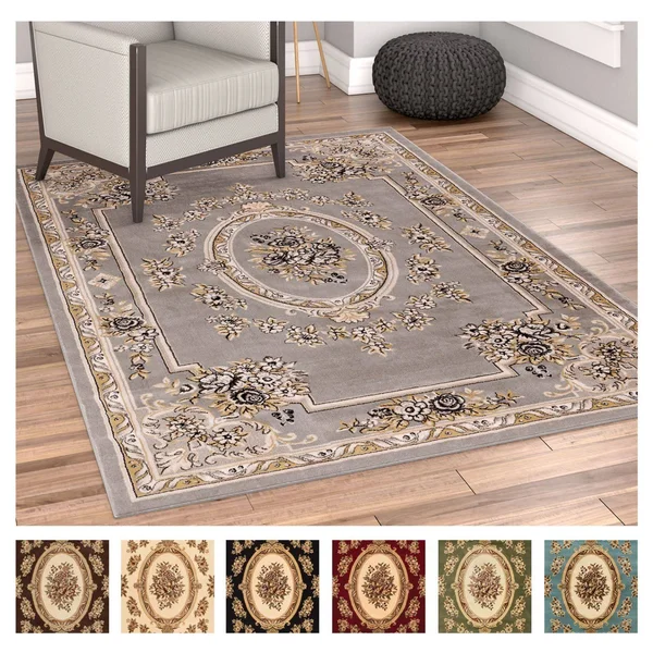 Well Woven Agra Traditional French Country Aubusson Floral Area Rug - 3&11 inch x 5&3 inch - Beige