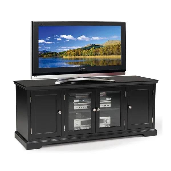 Leick Furniture Hardwood TV Console, Black, 20" x 60" x 25"