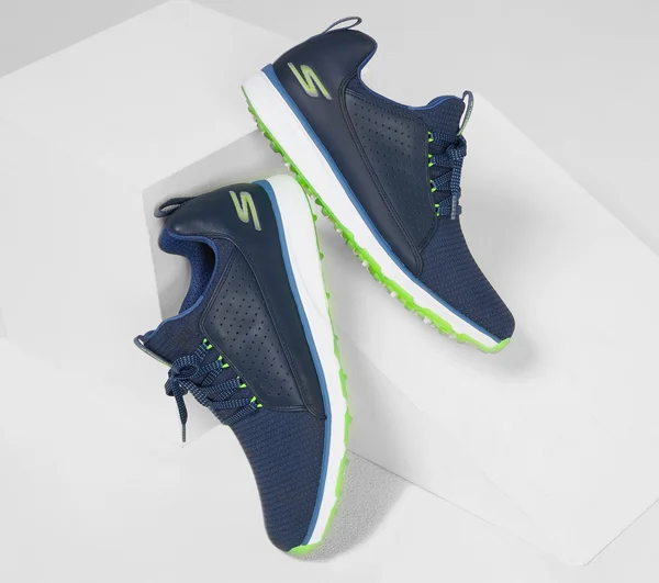 Skechers Go Golf Mojo Elite Golf Shoes, Navy/Lime, 9.0