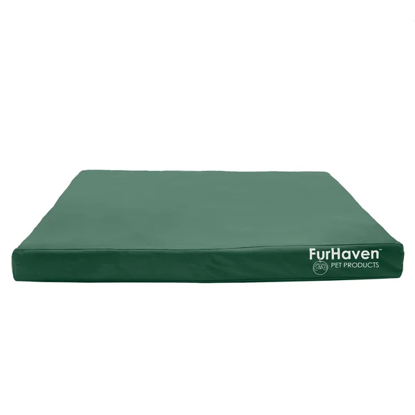 FurHaven Deluxe Mattress Dog Bed - Indoor/Outdoor Oxford Cooling Gel Foam - Forest, Jumbo