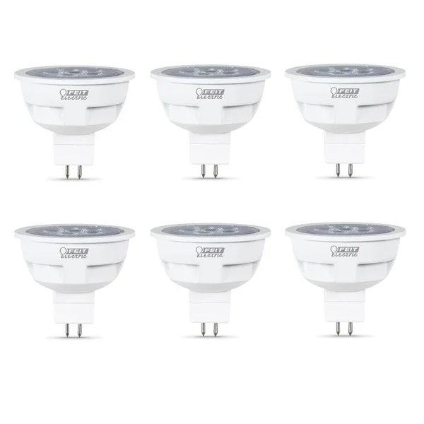 Feit Electric 50-Watt Equivalent MR16 GU5.3 Bi-Pin CEC 12-Volt Landscape Garden LED Light Bulb - Bright White (6-Pack)