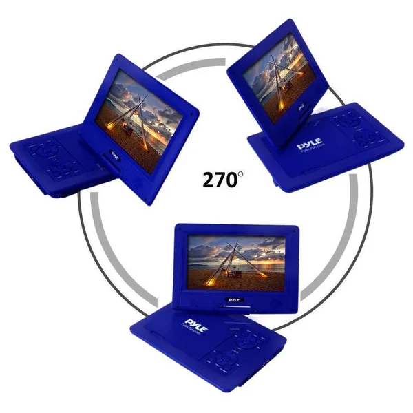 Pyle 9x22 Portable CD/DVD Player, Built-In battery, Usb/sd Card Memory Readers (Blue), 10.0 x 7.3 x 8.3