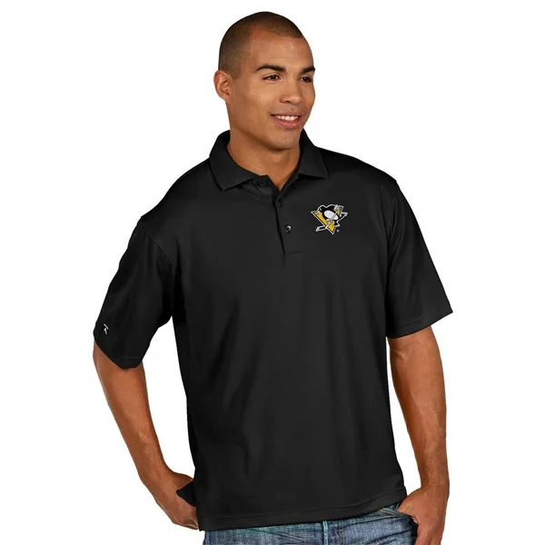 Men's Antigua Pittsburgh Penguins Xtra-Lite Polo, Size: Small, Black