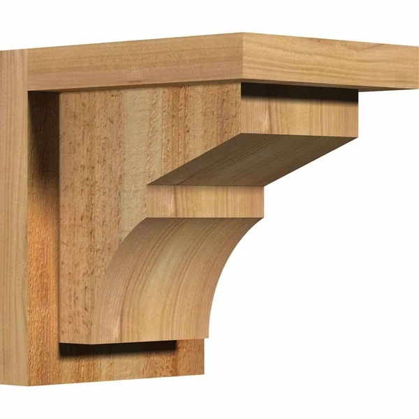 Ekena Millwork COR08X14X18MON01RWR 8x22W x 14x22D x 18x22H Monterey Rough Sawn Corbel w/Backplate - Western Red Cedar