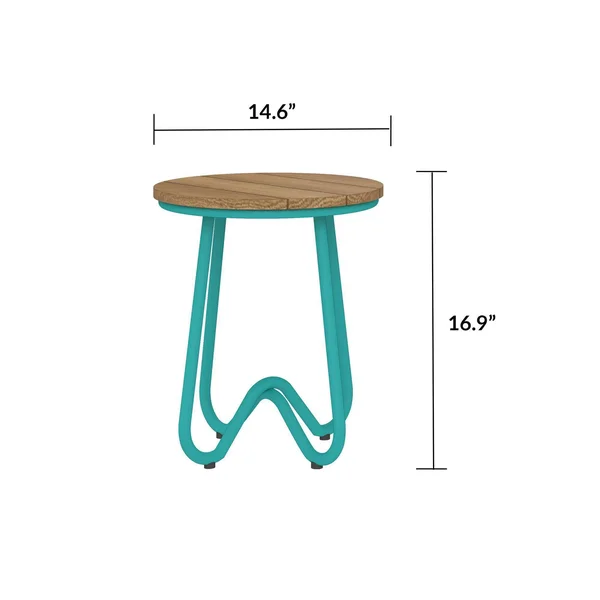Novogratz Poolside Collection, Bobbi Outdoor Bistro Stools, 2-Pack, Turquoise, Blue