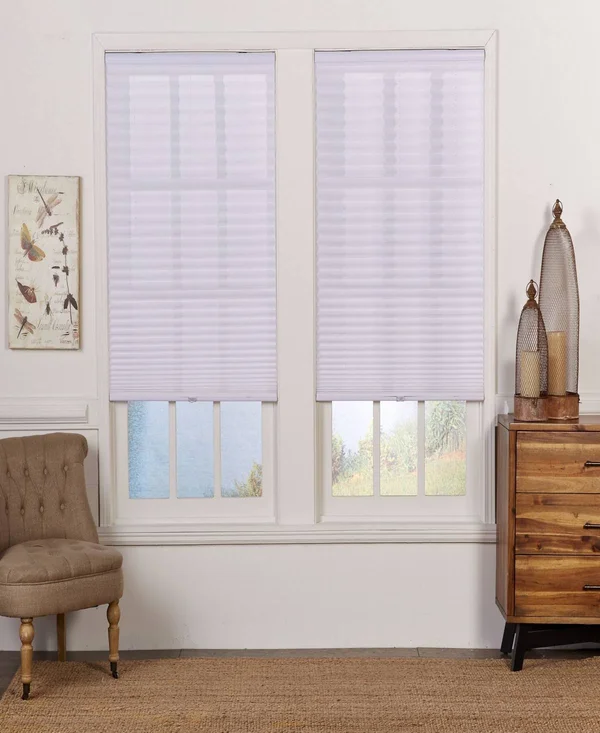 Cordless Light Filtering Pleated Shade, 26x64 - White