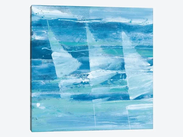 Albena Hristova Canvas Art Prints - Summer Sail I Blue ( transportation > by Water > Boats > Sailboats art)