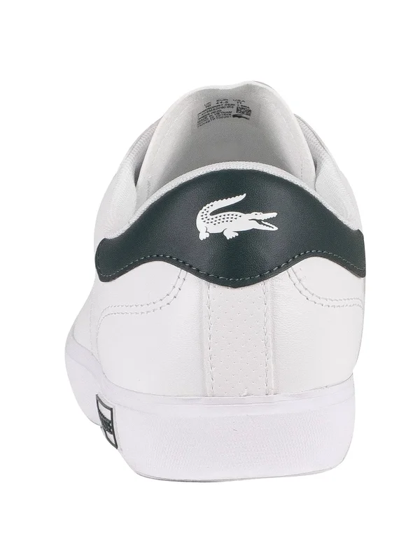 Lacoste Powercourt Trainer - White, Dark Green - Size 8