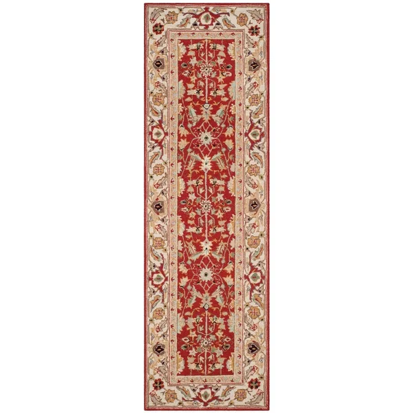 Safavieh Chelsea HK751C 2&6x22 x 10&0x22 Runner Ivory, Red Area Rug