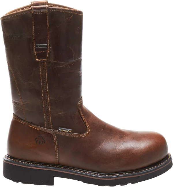 Wolverine Men's Brek Wellington Durashocks Waterproof Steel Toe Work Boots - Brown