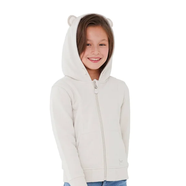 Kids& Cubcoats Bori The Bear Zip-Up Hoodie, Boy's, Size: 4-5, LT Beige