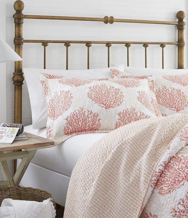 Laura Ashley Coral Coast Quilt Set Twin