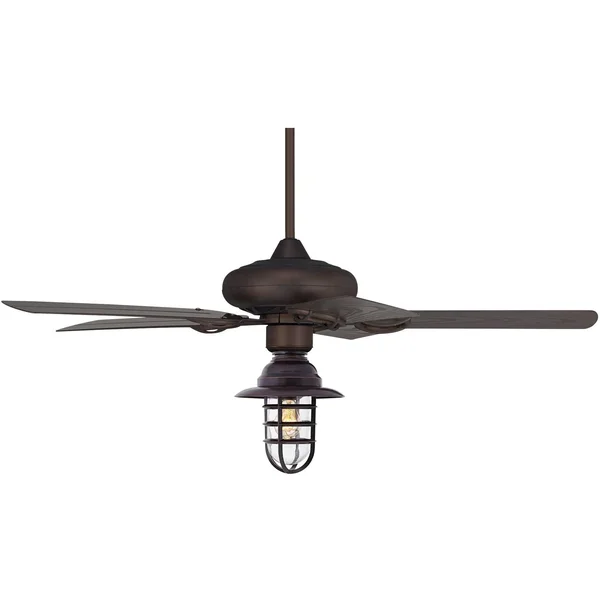 52x22 Casa Vieja Orb Marlowe Cage Wet LED Ceiling Fan - Style #67P53