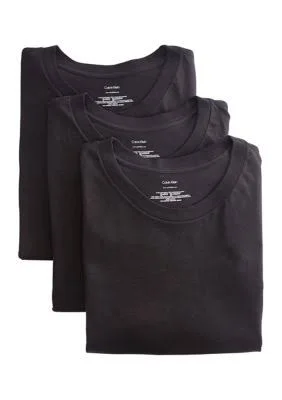 Calvin Klein NB2925 Big & Tall Cotton Crew T-Shirt - 3 Pack - Black