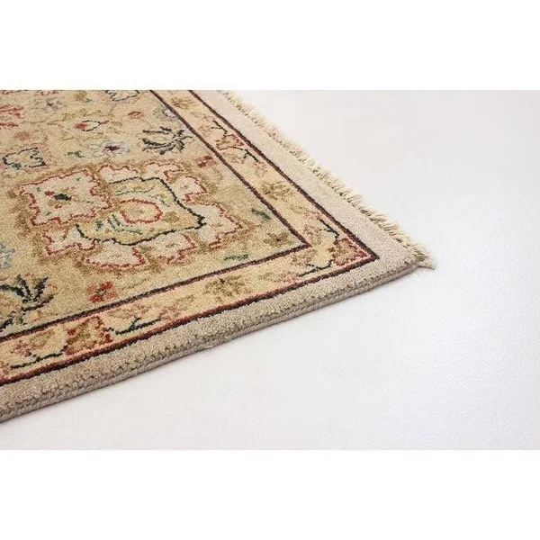 ECARPETGALLERY Hand-Knotted Chobi Twisted Tan Wool Rug - 6'2 x 9'0