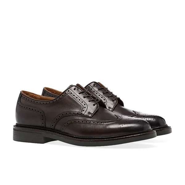 Polo Ralph Lauren Asher Leather Wingtip Man Lace-Up Shoes Dark Brown Size 9 Bovine Leather