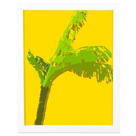 Positively Home Island Life I Framed Graphic Art in Yellow and Green - Size: 20 inch H x 16 inch W x 1 inch D