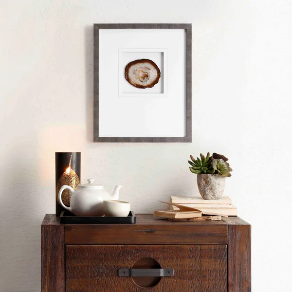 Madison Park Natural Agate Stone Framed Graphic (Natural)