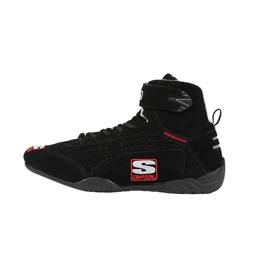 Simpson AD550BK SFI-5 Suede/Nomex Lined Racing Shoes - Black, 5.5