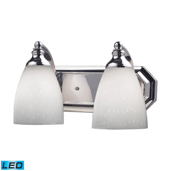 Elk Lighting 570-2C-WH 2 Light Vanity in Polished Chrome and Simply White Glass
