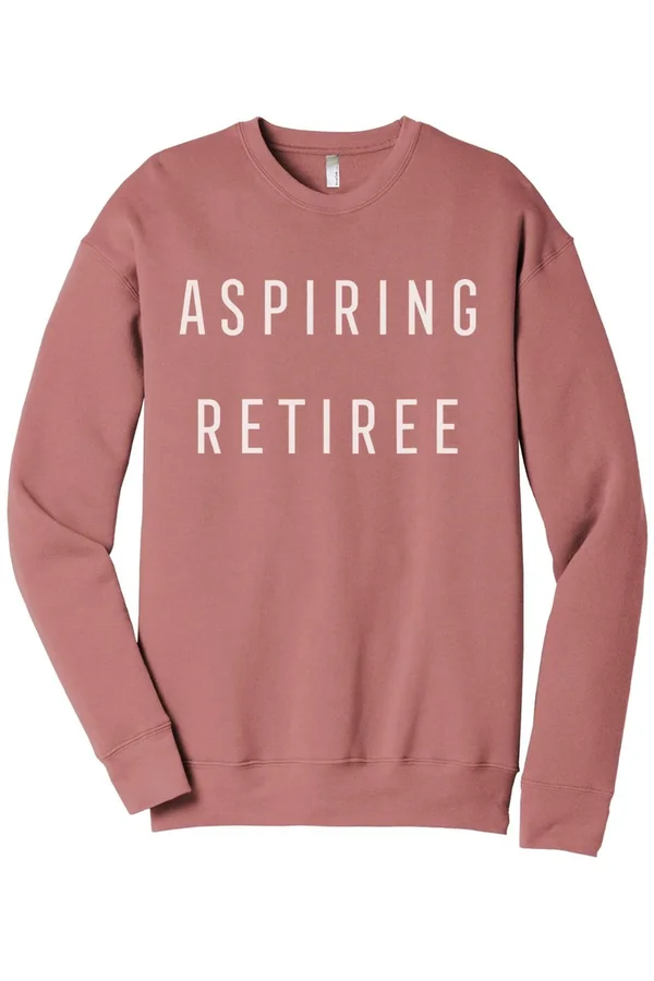 Aspiring Retiree Women's Cozy Fleece Longsleeves Sweater Heather Grey Unisex, Rouge, 2XL