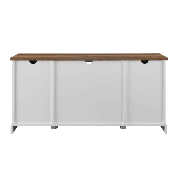 Farmhouse Sliding Slat Door Console TV Stand for TVs Up to 65x22 Brown - Saracina Home