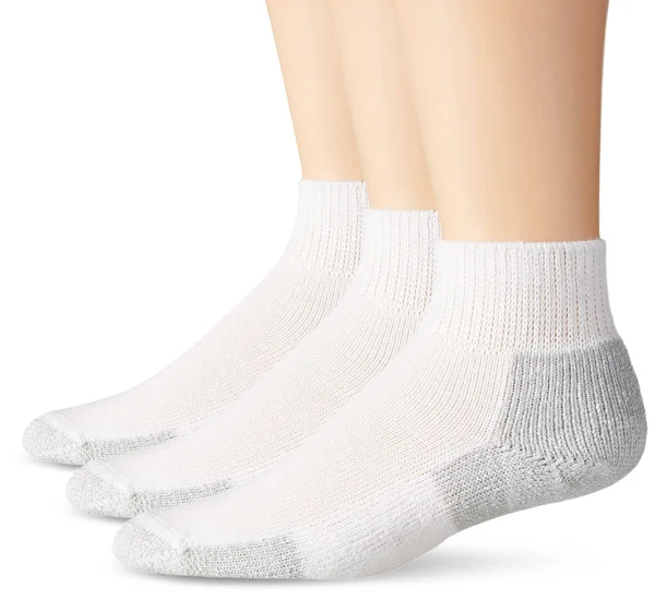 Thorlos Unisex JMX Running Thick Padded Ankle Sock, White 3 Pack, Medium