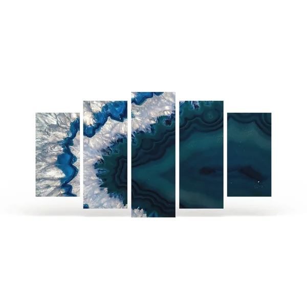 Strick & Bolton &Blue Brazilian Geode& Abstract Canvas Wall Art Print - 60 in. Wide x 28 in. High - 1 Panel