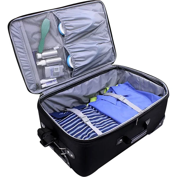 U.S. Traveler New Yorker Lightweight Expandable Rolling Luggage - Black, 3-Piece Set