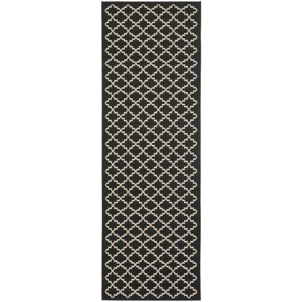 Safavieh Courtyard Blue & Beige 2&-3x22 x 16& Indoor/Outdoor Rug