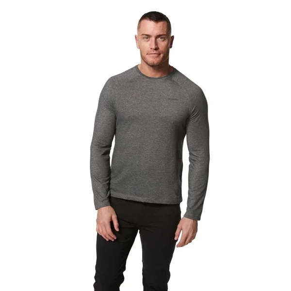 Craghoppers Mens NosiLife Bayame II Long Sleeved T-Shirt Black Pepper Marl S