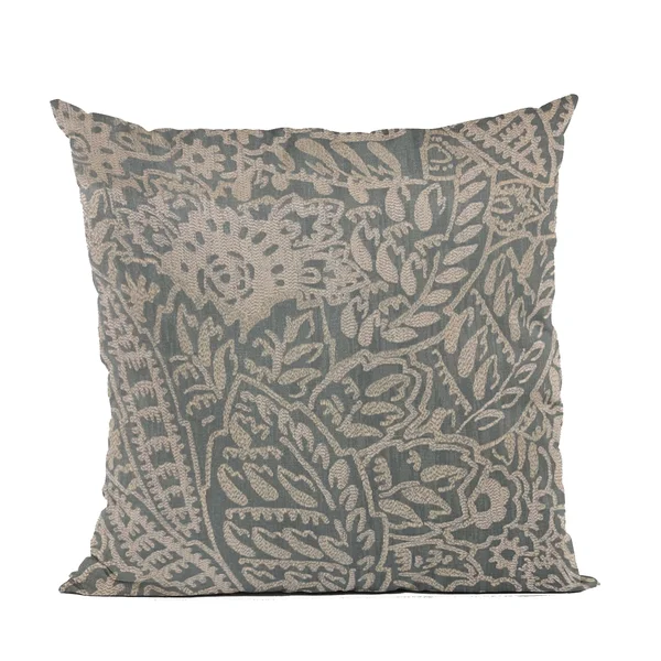 Plutus 24x22 x 24x22 Festive Jacquard Luxury Throw Pillow in Gray